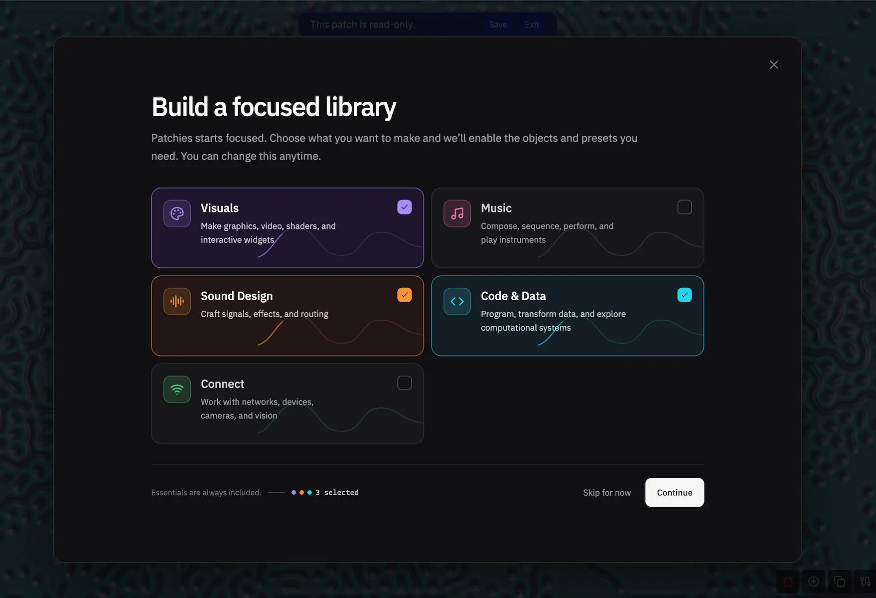 Manage collections onboarding