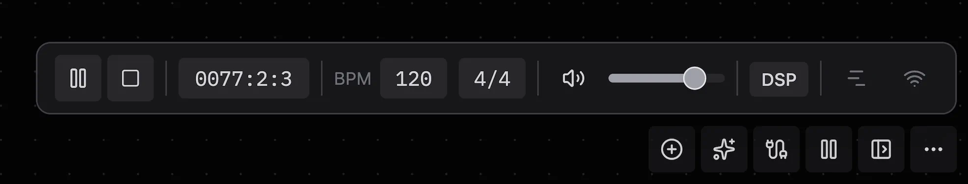 Transport control bar